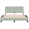 Cama Matrimonial | Cama Para Adultos | Estructura De Cama Con Cabecero Terciopelo Gris Claro 140x190cm Cfw64729