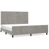 Cama Matrimonial | Cama Para Adultos | Estructura De Cama Con Cabecero Terciopelo Gris Claro 160x200cm Cfw848455