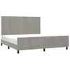 Cama Matrimonial | Cama Para Adultos | Estructura De Cama Con Cabecero Terciopelo Gris Claro 160x200cm Cfw848455