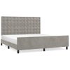 Cama Matrimonial | Cama Para Adultos | Estructura De Cama Con Cabecero Terciopelo Gris Claro 160x200cm Cfw114264