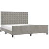 Cama Matrimonial | Cama Para Adultos | Estructura De Cama Con Cabecero Terciopelo Gris Claro 160x200cm Cfw114264