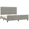 Cama Matrimonial | Cama Para Adultos | Estructura De Cama Con Cabecero Terciopelo Gris Claro 160x200cm Cfw114264