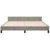 Cama Matrimonial | Cama Para Adultos | Estructura De Cama Con Cabecero Terciopelo Gris Claro 160x200cm Cfw114264