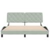 Cama Matrimonial | Cama Para Adultos | Estructura De Cama Con Cabecero Terciopelo Gris Claro 160x200cm Cfw81870