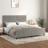 Cama Matrimonial | Cama Para Adultos | Estructura De Cama Con Cabecero Terciopelo Gris Claro 180x200cm Cfw228034