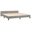 Cama Matrimonial | Cama Para Adultos | Estructura De Cama Con Cabecero Terciopelo Gris Claro 180x200cm Cfw228034