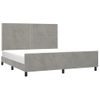 Cama Matrimonial | Cama Para Adultos | Estructura De Cama Con Cabecero Terciopelo Gris Claro 180x200cm Cfw541319