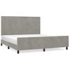 Cama Matrimonial | Cama Para Adultos | Estructura De Cama Con Cabecero Terciopelo Gris Claro 180x200cm Cfw360332