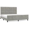 Cama Matrimonial | Cama Para Adultos | Estructura De Cama Con Cabecero Terciopelo Gris Claro 180x200cm Cfw938761