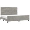 Cama Matrimonial | Cama Para Adultos | Estructura De Cama Con Cabecero Terciopelo Gris Claro 180x200cm Cfw938761