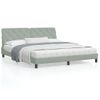 Cama Matrimonial | Cama Para Adultos | Estructura De Cama Con Cabecero Terciopelo Gris Claro 180x200cm Cfw85528