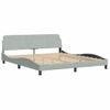 Cama Matrimonial | Cama Para Adultos | Estructura De Cama Con Cabecero Terciopelo Gris Claro 180x200cm Cfw85528