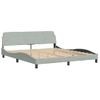 Cama Matrimonial | Cama Para Adultos | Estructura De Cama Con Cabecero Terciopelo Gris Claro 180x200cm Cfw247077