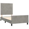 Cama Individual | Cama Para Adultos | Estructura De Cama Con Cabecero Terciopelo Gris Claro 80x200 Cm Cfw587451