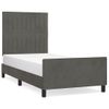 Cama Individual | Cama Para Adultos | Estructura De Cama Con Cabecero Terciopelo Gris Oscuro 80x200cm Cfw319760