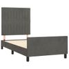 Cama Individual | Cama Para Adultos | Estructura De Cama Con Cabecero Terciopelo Gris Oscuro 80x200cm Cfw319760