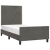 Cama Individual | Cama Para Adultos | Estructura De Cama Con Cabecero Terciopelo Gris Oscuro 80x200cm Cfw998068