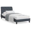 Cama Individual | Cama Para Adultos | Estructura De Cama Con Cabecero Terciopelo Gris Oscuro 90x190cm Cfw43323