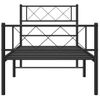 Cama Individual | Cama Para Adultos | Estructura De Cama Con Cabecero Y Estribo Metal Negro 100x190cm Cfw186685