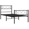 Cama Individual | Cama Para Adultos | Estructura De Cama Con Cabecero Y Estribo Metal Negro 100x190cm Cfw186685