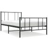 Cama Individual | Cama Para Adultos | Estructura De Cama Con Cabecero Y Estribo Metal Negro 100x200cm Cfw332725