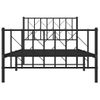 Cama Individual | Cama Para Adultos | Estructura De Cama Con Cabecero Y Estribo Metal Negro 100x200cm Cfw525579