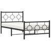 Cama Para Adulto | Cama Individual | Estructura De Cama Con Cabecero Y Estribo Metal Negro 100x200cm Cfw268788