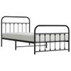 Cama Individual | Cama Para Adultos | Estructura De Cama Con Cabecero Y Estribo Metal Negro 100x200cm Cfw626246