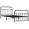 Cama Individual | Cama Para Adultos | Estructura De Cama Con Cabecero Y Estribo Metal Negro 100x200cm Cfw626246