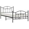 Cama Individual | Cama Para Adultos | Estructura De Cama Con Cabecero Y Estribo Metal Negro 100x200cm Cfw188176