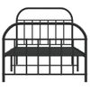 Cama Individual | Cama Para Adultos | Estructura De Cama Con Cabecero Y Estribo Metal Negro 107x203cm Cfw332533