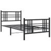 Cama Para Adulto | Cama Individual | Estructura De Cama Con Cabecero Y Estribo Metal Negro 107x203cm Cfw337985