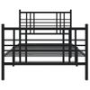 Cama Para Adulto | Cama Individual | Estructura De Cama Con Cabecero Y Estribo Metal Negro 107x203cm Cfw337985