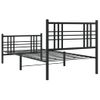 Cama Para Adulto | Cama Individual | Estructura De Cama Con Cabecero Y Estribo Metal Negro 107x203cm Cfw337985