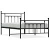 Cama Individual | Cama Para Adultos | Estructura De Cama Con Cabecero Y Estribo Metal Negro 107x203cm Cfw294831