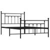 Cama Individual | Cama Para Adultos | Estructura De Cama Con Cabecero Y Estribo Metal Negro 107x203cm Cfw294831