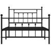 Cama Individual | Cama Para Adultos | Estructura De Cama Con Cabecero Y Estribo Metal Negro 107x203cm Cfw294831