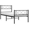 Cama Individual | Cama Para Adultos | Estructura De Cama Con Cabecero Y Estribo Metal Negro 107x203cm Cfw278807