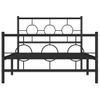 Cama Para Adulto | Cama Individual | Estructura De Cama Con Cabecero Y Estribo Metal Negro 107x203cm Cfw750300