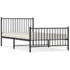 Cama Individual | Cama Para Adultos | Estructura De Cama Con Cabecero Y Estribo Metal Negro 107x203cm Cfw270376