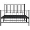 Cama Individual | Cama Para Adultos | Estructura De Cama Con Cabecero Y Estribo Metal Negro 107x203cm Cfw270376