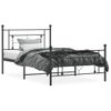 Cama Individual | Cama Para Adultos | Estructura De Cama Con Cabecero Y Estribo Metal Negro 107x203cm Cfw974750