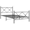 Cama Individual | Cama Para Adultos | Estructura De Cama Con Cabecero Y Estribo Metal Negro 107x203cm Cfw71493