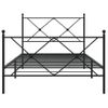 Cama Individual | Cama Para Adultos | Estructura De Cama Con Cabecero Y Estribo Metal Negro 107x203cm Cfw71493