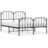 Cama Matrimonial | Cama Para Adultos | Estructura De Cama Con Cabecero Y Estribo Metal Negro 135x190cm Cfw203089