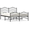 Cama Matrimonial | Cama Para Adultos | Estructura De Cama Con Cabecero Y Estribo Metal Negro 135x190cm Cfw262047