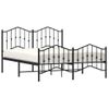 Cama Matrimonial | Cama Para Adultos | Estructura De Cama Con Cabecero Y Estribo Metal Negro 135x190cm Cfw262047