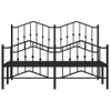 Cama Matrimonial | Cama Para Adultos | Estructura De Cama Con Cabecero Y Estribo Metal Negro 140x190cm Cfw626876