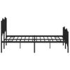 Cama Matrimonial | Cama Para Adultos | Estructura De Cama Con Cabecero Y Estribo Metal Negro 140x190cm Cfw626876