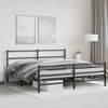 Cama Matrimonial | Cama Para Adultos | Estructura De Cama Con Cabecero Y Estribo Metal Negro 183x213cm Cfw379224